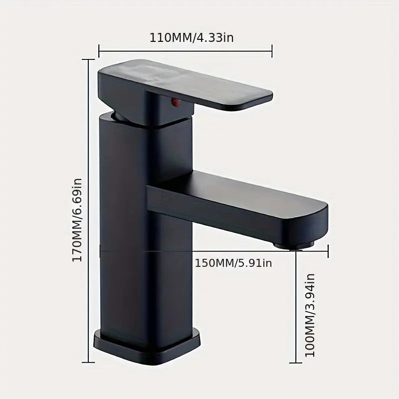 Black Basin Mixer - Matte Finish