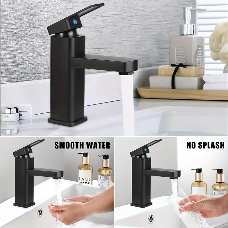 Black Basin Mixer - Matte Finish