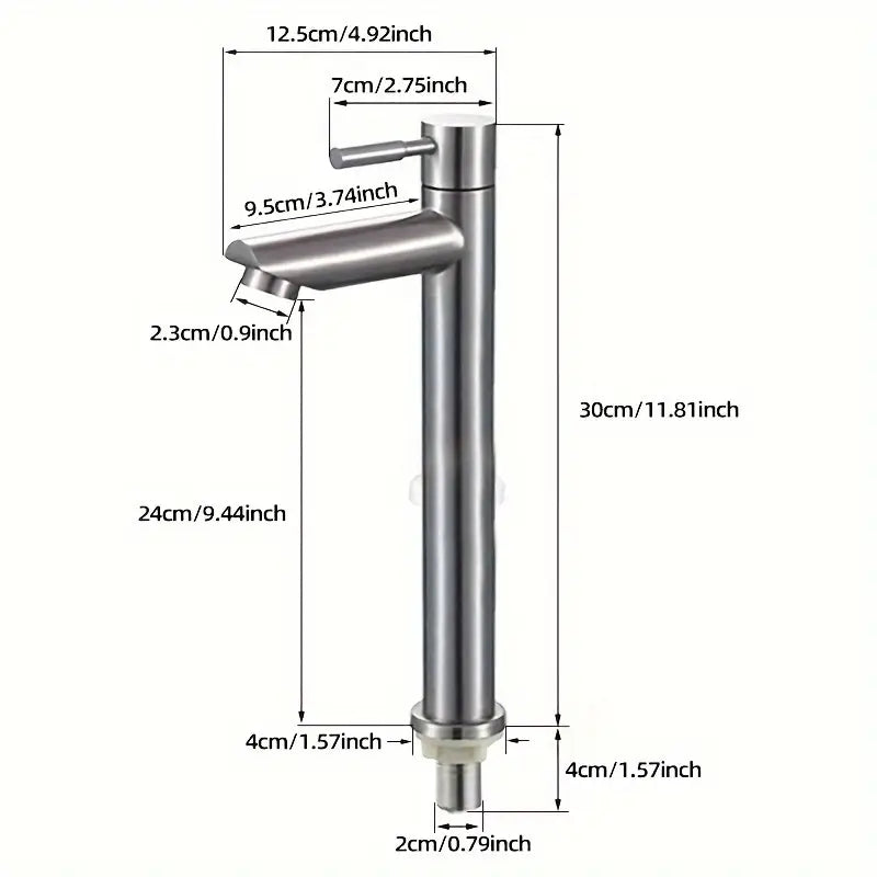 Inox Basin Mixer - Matte Finish Tall